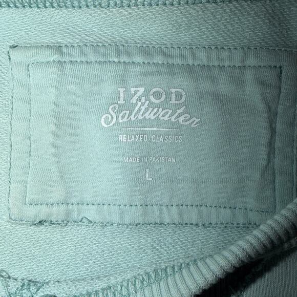 IZOD Saltwater Relaxed Classic Blue, Large - 100% COTTON SWEAT SHIRT - Picture 3 of 8